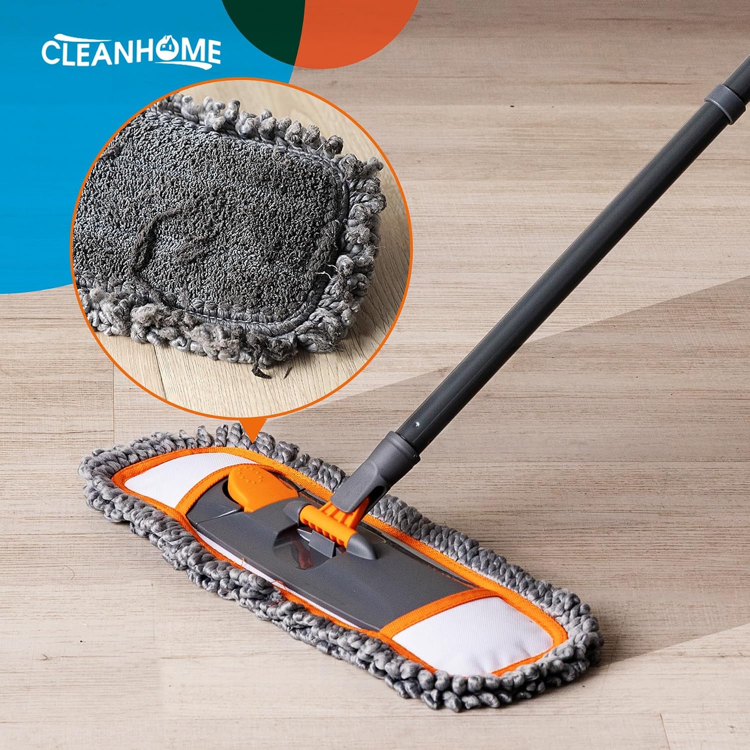 CLEANHOME Mops for Floor Cleaning for Hardwood, Marble, Tile Floor Mopping | 3 Different Washable Pads, Extendable 55" Long Handle, Multifunction Dust Mop - Image 6