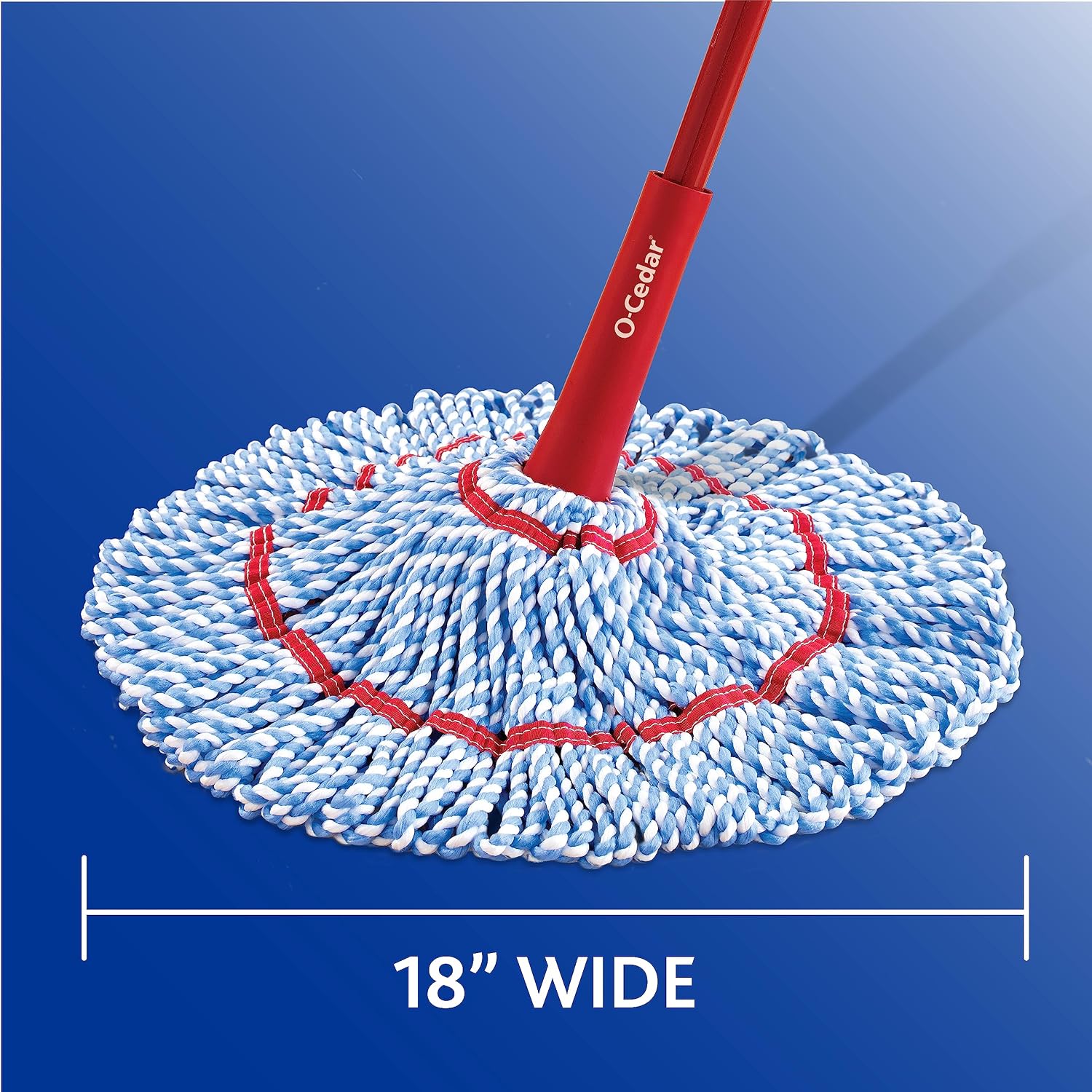 O-Cedar MicroTwist MAX Microfiber Twist Mop with 1 Extra Refill | Features Hands-Free Wringing | Extra Large 18-Inch Mop Head | Safe on All Floor Types,Red - Image 4