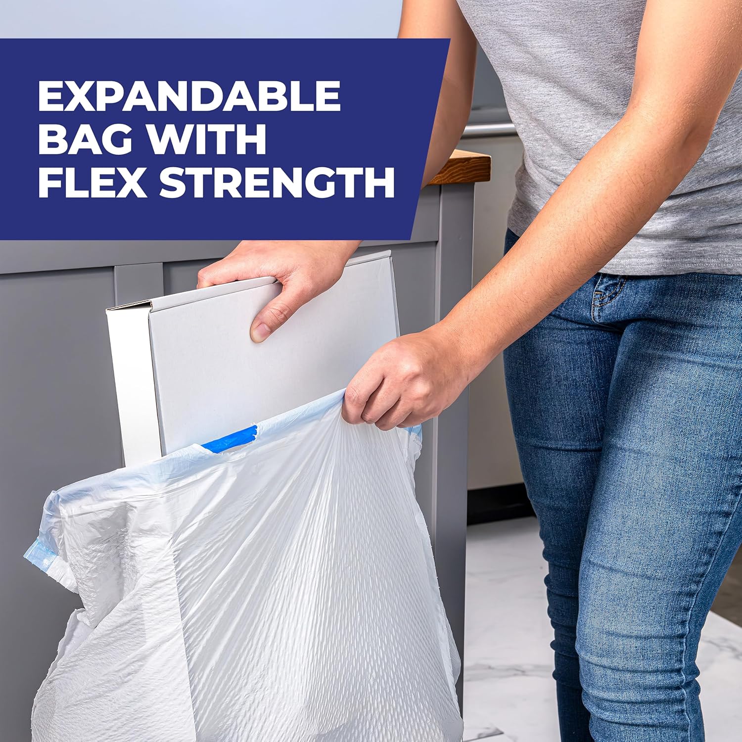 Hefty Ultra Strong 13 Gal Kitchen Trash Bags, White, Fabuloso Lemon, 80ct | 13G Tall White Trash Bags with Drawstrings for Kitchen and Home Use, Resists Leaks, Punctures, Rips, Continuous Odor Control - Image 6