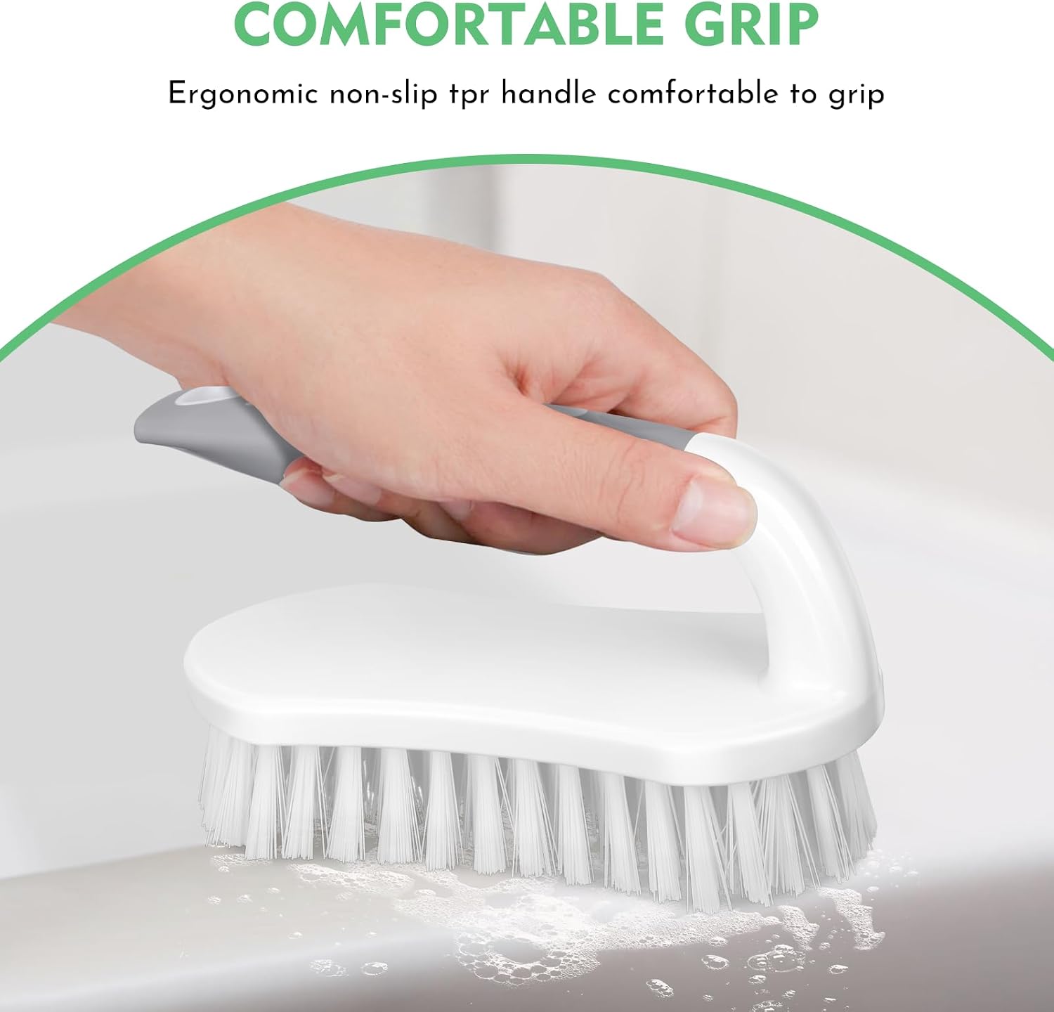 SetSail Scrub Brush, Heavy-Duty Scrub Brushes for Cleaning with Stiff Bristles Cleaning Brush for Shower, Bathroom, Carpet, Kitchen and Bathtub Scrubber - 2 Pack - Image 3