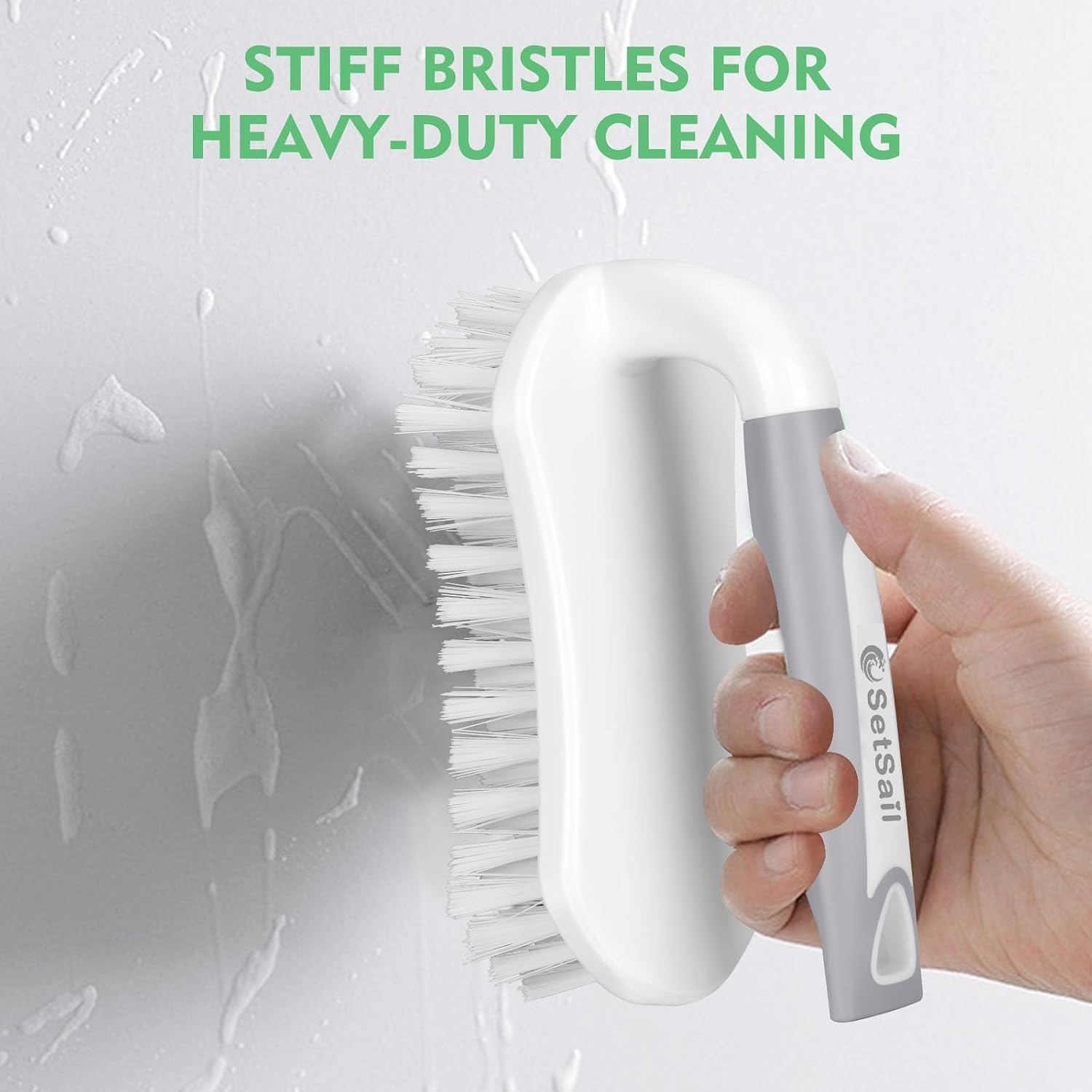 SetSail Scrub Brush, Heavy-Duty Scrub Brushes for Cleaning with Stiff Bristles Cleaning Brush for Shower, Bathroom, Carpet, Kitchen and Bathtub Scrubber - 2 Pack - Image 5